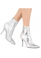 Giuseppe Zanotti Stiletto Bottines mi-mollet pour femme en cuir nappa argent