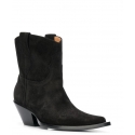 Maison Margiela Bottes mi-mollet western pour femme en cuir suédé noir