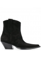 Maison Margiela Bottes mi-mollet western pour femme en cuir suédé noir