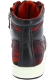 Prada Imprimé camouflage Baskets Montantes pour femme en cuir/tissu rouge noir