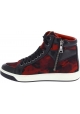 Prada Imprimé camouflage Baskets Montantes pour femme en cuir/tissu rouge noir