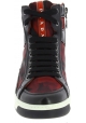 Prada Imprimé camouflage Baskets Montantes pour femme en cuir/tissu rouge noir