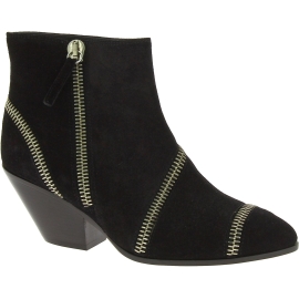 Giuseppe Zanotti Bottines de talon occidental pour femme en cuir suédé noir