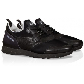 Baskets Hogan sneakers homme en cuir et tissu noir