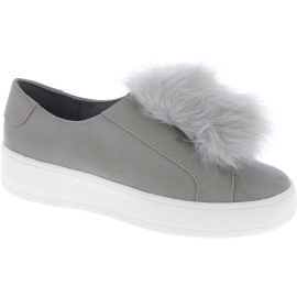 Steve Madden Baskets sans lacets à plateforme pour femme en faux cuir gris