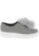 Steve Madden Baskets sans lacets à plateforme pour femme en faux cuir gris