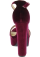 Steve Madden Sandales à talon haut plateforme pour femme en velour bordeaux