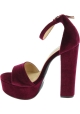 Steve Madden Sandales à talon haut plateforme pour femme en velour bordeaux